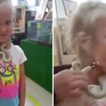 [動画0:34] ５歳の女の子、首に巻いたヘビに咬まれる