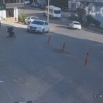 [動画0:41] 店の前に置かれたベビーカー、坂道を加速して・・・