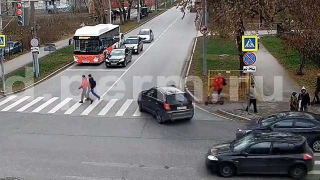 [動画0:29] 電動キックボードで歩道をスイー、横断歩道で衝突