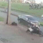 [動画4:27] 女ドライバー、分岐路で急ハンドル→バイクが犠牲に・・・
