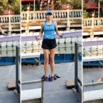 [動画1:03] 桟橋で縄跳びをする女性、突然消える