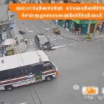 [動画3:16] 薬物中毒の女、ライダーを押したままバスに衝突させる