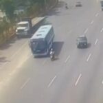 [動画1:27] バス運転手「白バイの停止命令？ぶつけたろ！」→女性警察官が重傷