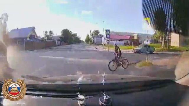 [動画0:14] 横断歩道を自転車で渡ろうとした少年、はねられる